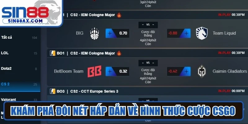 Khám phá đôi nét hấp dẫn về hình thức cược CSGO SIN88