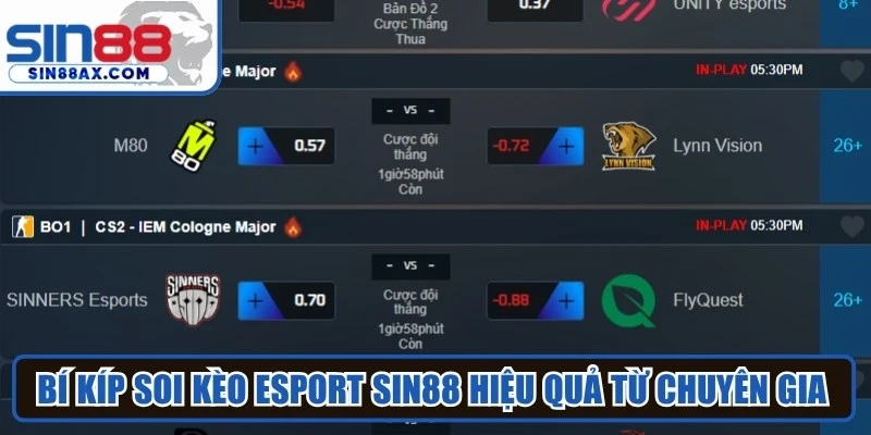 Bí kíp soi kèo Esport SIN88 hiệu quả từ chuyên gia 