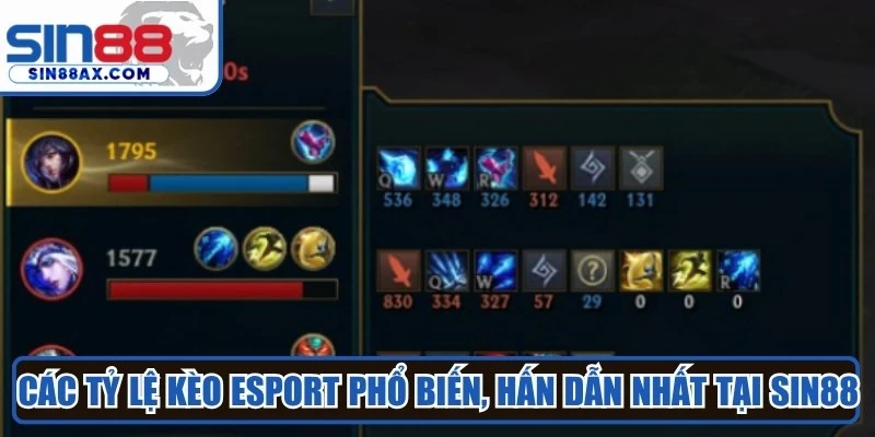 Các tỷ lệ kèo Esport phổ biến, hấn dẫn nhất tại SIN88 