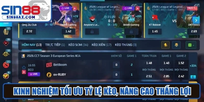 Kinh nghiệm tối ưu tỷ lệ kèo, nâng cao thắng lợi từ chuyên gia