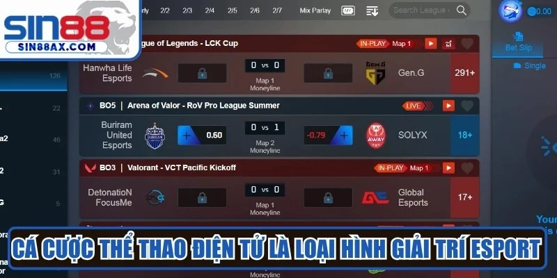 Cá cược thể thao điện tử là loại hình giải trí Esport đặc sắc, hiện đại